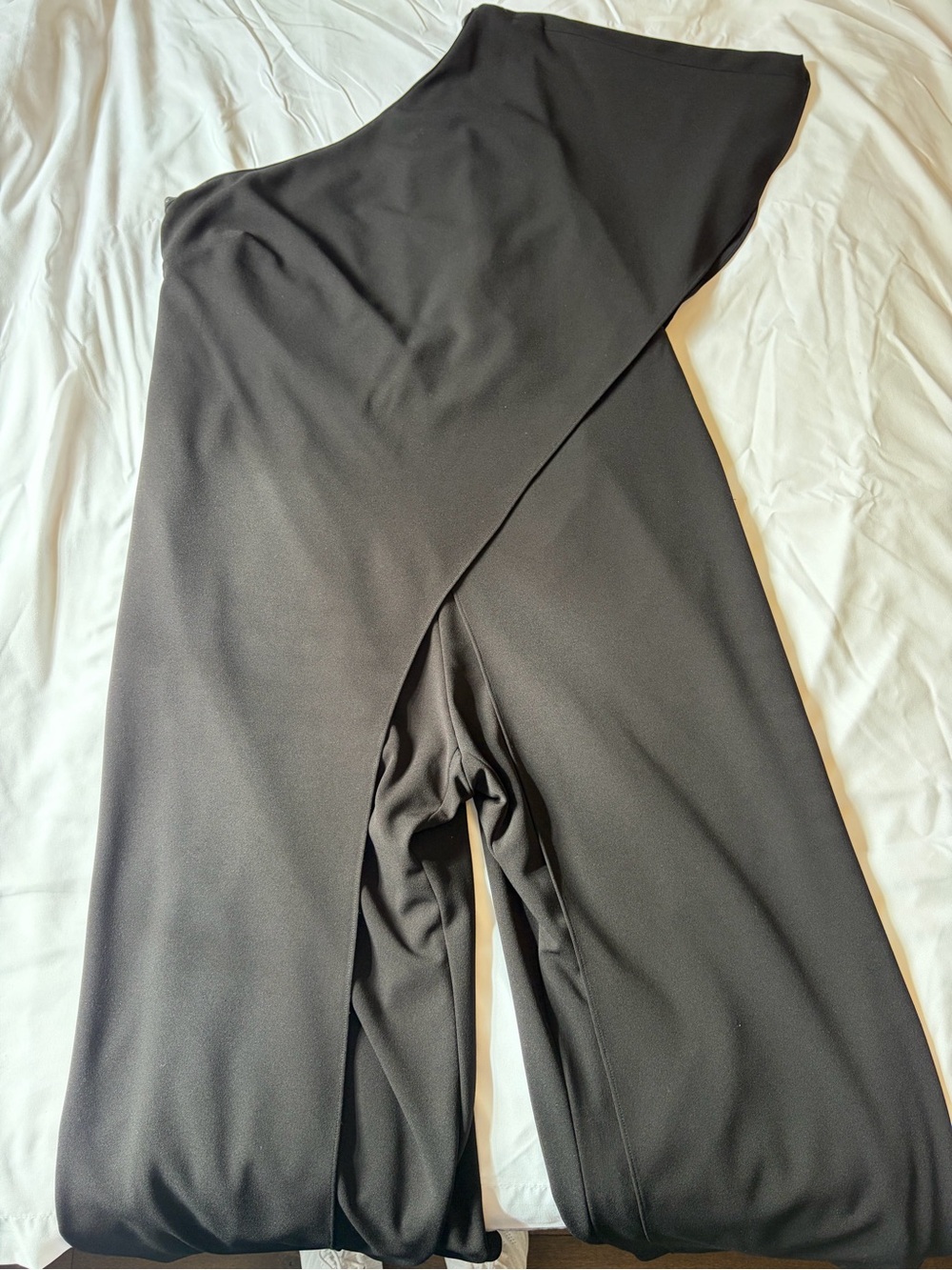 Adrianna Papell One Shoulder Black Wide Leg Jumpsuit ,size 16